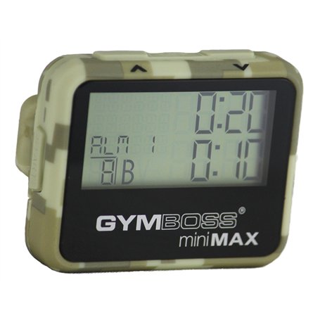 Gymboss miniMAX Minuteur d’intervalle et chronomètre – Camouflage/SOFTCOAT Tan
