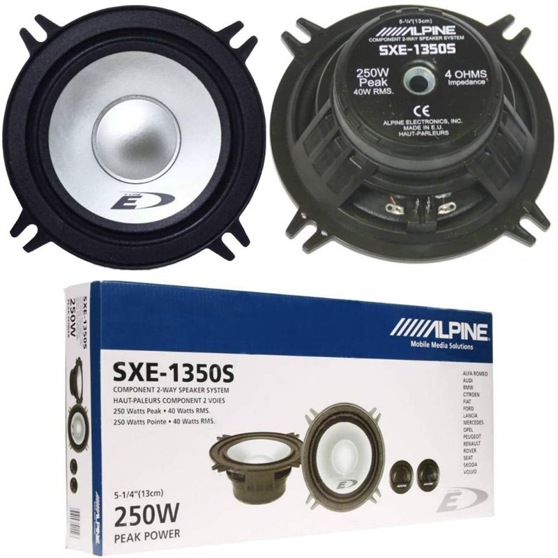 Image secondaire de 1 Kit 2 Voies Alpine SXE-1350S 13,00 cm 130 mm Haut-parleurs Gris 5