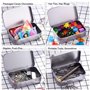 MUCHENG Lot de 3 Boîtes Rectangulaires Vides en Métal Argenté à charnière Mini Boîte Portable Petit Kit de Rangement Boîte