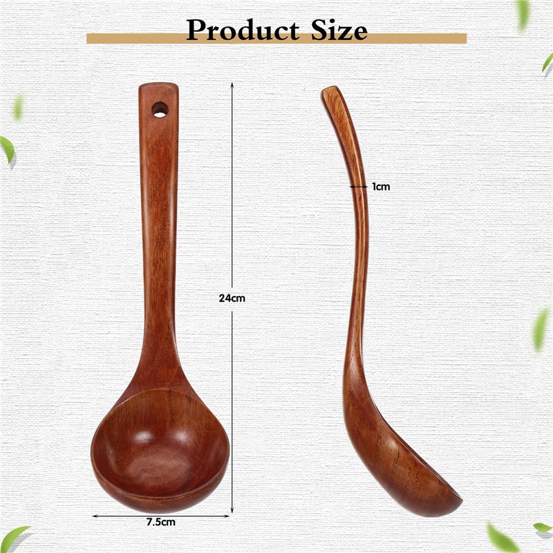 Image secondaire de TsunNee Louche à soupe en bois naturel Longueur 22,9 cm