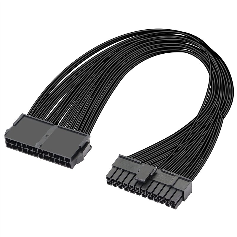 GELRHONR Câble d'extension ATX 24 broches pour carte mère,Carte mère ATX PSU 24 broches (20 + 4) Câble d'extension mâle à femelle