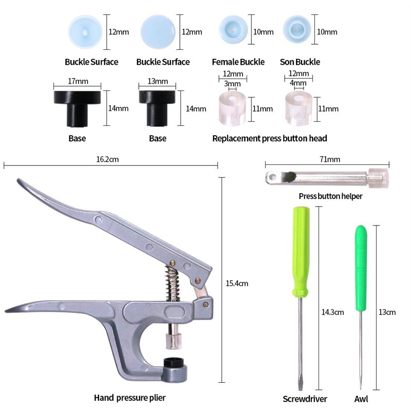 Image secondaire de Swpeet de haute qualité 384 pcs 24 couleurs Plastique T5 Boutons à pression avec l'aide de boutons-pression de pinces, plastique
