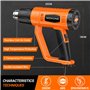 SEEKONE 2000W 400℃ & 600℃ Réglages Double Température Pistolet Thermique avec 4 Buses