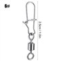 Alomejor Pivot De Pêche 50 PCS 2# 4# 5# 6# 8# en Acier Inoxydable Emerillons Connecteur/Agrafes de Pêche Roulants avec Quick Loc
