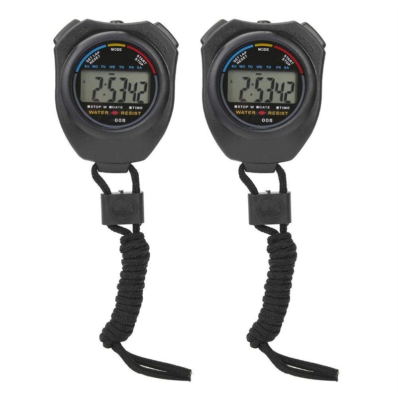 Stop Watch,Stop Watches for Sports,Chronomètre De Sport,2 Pièces Montre Chronomètre Numérique De Sport,Timer Multifonction Numér