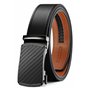 CHAOREN Ceinture Hommes Sans Boucle - Ceinture Automatique en Cuir pour Homme -Taille Ajustable (Largeur de 35 mm)