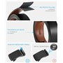 CHAOREN Ceinture Hommes Sans Boucle - Ceinture Automatique en Cuir pour Homme -Taille Ajustable (Largeur de 35 mm)