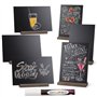 ONUPGO Mini enseignes de tableau noir vintage en bois avec support de base – 15.5 x 22.5cm Lot de 6