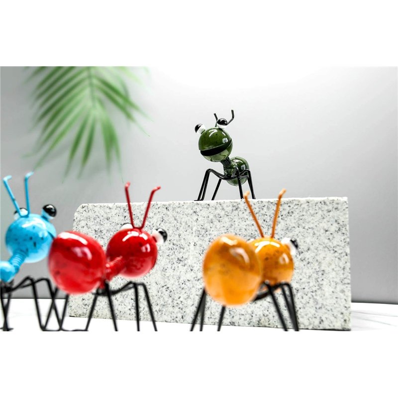 Image secondaire de YiYa 4 pièces Décoration de Fourmis en métal Décoration Murale Fourmi Décoration de Jardin pour Fourmis Insectes Mignons et colorés