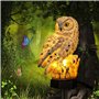 Wovatech Hibou solaire lumières jardin extérieur - lampe de pelouse hibou LED étanche - lumière créative de paysage de nuit pour