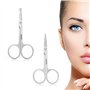 Lot de 3 petits ciseaux à sourcils et poils de nez, barbe, moustache, cils et ongles, ciseaux de toilettage pour homme et femme