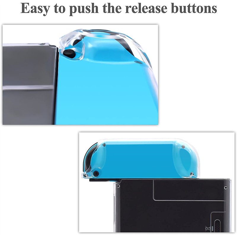 Image secondaire de FYOUNG Coque et Protection D'écran Compatible avec Nintendo Switch, Étui PC Crystal Clear + Housse De Manettes Séparée + Film De