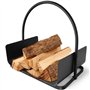 Amagabeli Panier à bûches 45 x 30 x 43cm Porte-bûches de cheminée panier bois de chauffage panier porte buche cheminee Support À