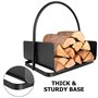 Amagabeli Panier à bûches 45 x 30 x 43cm Porte-bûches de cheminée panier bois de chauffage panier porte buche cheminee Support À