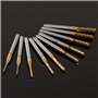 10pcs Fraise en Bout en Carbure Cémenté À Gravure Bits Sculpture Perceuse Outils Endated Mill 1-3mm