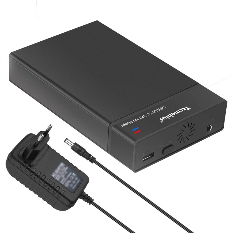 Tccmebius TCC-S863-DE USB 3.0 vers SATA Externe Boîtier de Disque Dure pour 2,5 3,5 Pouce SATA I/II/III et SSD (Max de 20TB), So