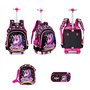 IvyH Cartable Fille Sac à Dos à roulettes, Sac d'école Primaire Licorne Sacs à Dos Chariot avec Sac Repas Bandoulière Trousse En