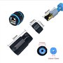 Nuzamas Lot de 3 connecteurs M23 étanches pour câble réseau RJ45 Adaptateur de signal extension réseau CAT6 IP68 Ethernet LAN RJ
