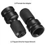 3 Pièces Adaptateurs de Douille 1/2" Carré à 1/4" Hexagonal, Convertisseur de Mandrin à Libération Rapide Hex Ratchet Socket Clé