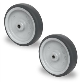 Lot de 2 roues encastrables – Axe de 150 mm – En TPE – Roulettes pour appareil