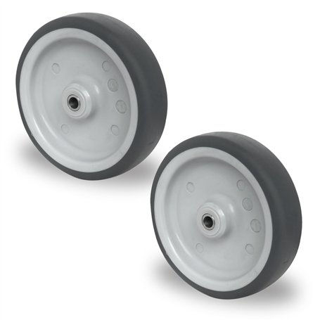 Lot de 2 roues encastrables – Axe de 150 mm – En TPE – Roulettes pour appareil