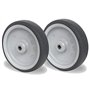 Lot de 2 roues encastrables – Axe de 150 mm – En TPE – Roulettes pour appareil, roulettes pour chariot de manutention