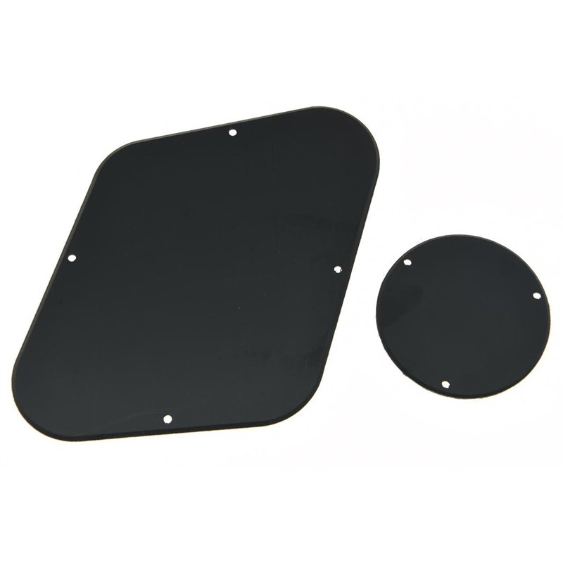 Image secondaire de Kaish Noir solide 1 plis LP plate plaque de commutateur de commande arrière cavité Coque pour USA Gibson Les Paul