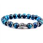 FG Jewels Bracelet Protection Symbole Bouddha Tibétain Hommes/Femmes Bracelet Pierre Naturelle Oeil DE Tigre Bleu Turquoise Brac