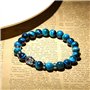 FG Jewels Bracelet Protection Symbole Bouddha Tibétain Hommes/Femmes Bracelet Pierre Naturelle Oeil DE Tigre Bleu Turquoise Brac