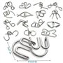 Surplex Casse-tête en Métal Brain Teaser Puzzle Set de 16, Casse-tête IQ Test Disentanglement Puzzles Jeu Magic Toy Trick pour L