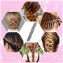 Locisne 50 pcs Silicone Pas de chaleur Hair Curlers + 1 French Hair Braiding Tool, Pas de chaleur Hair Curlers Magic Soft Roller