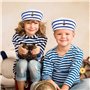 12 Pièces Chapeaux de Marin en Bleu et Blanc Chapeau de Capitaine pour Accessoire de Costume Fête de Déguisement (Style Délicat)