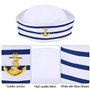 12 Pièces Chapeaux de Marin en Bleu et Blanc Chapeau de Capitaine pour Accessoire de Costume Fête de Déguisement (Style Délicat)