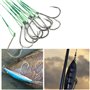 Hameçons de Pêche Aux Yeux de Pêche Hameçons de Pêche en Mer Durables avec Barbes Crochets de Mer en Acier au Carbone Adaptés à 