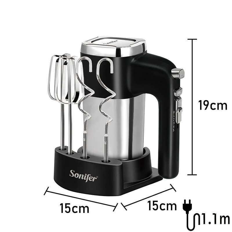 Image secondaire de Sonifer Batteur Electrique Cuisine, Batteur Électrique Ultra Puissant de 500W, 5 Vitesses et Turbo, Bouton D'éjection, 1 Support
