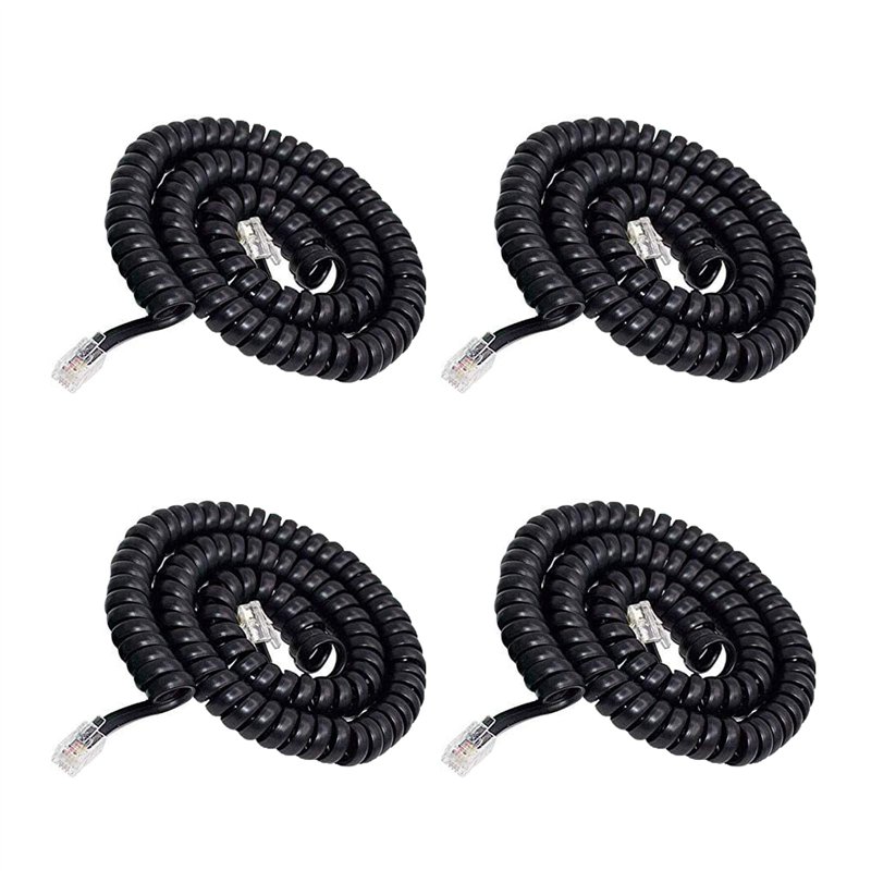 Srup 4 Pièces Cable Telephone Fixe, Combiné Téléphonique Câble Spiralé, Cordon Combiné Téléphone Rj9, Cable Telephonique, Cable 