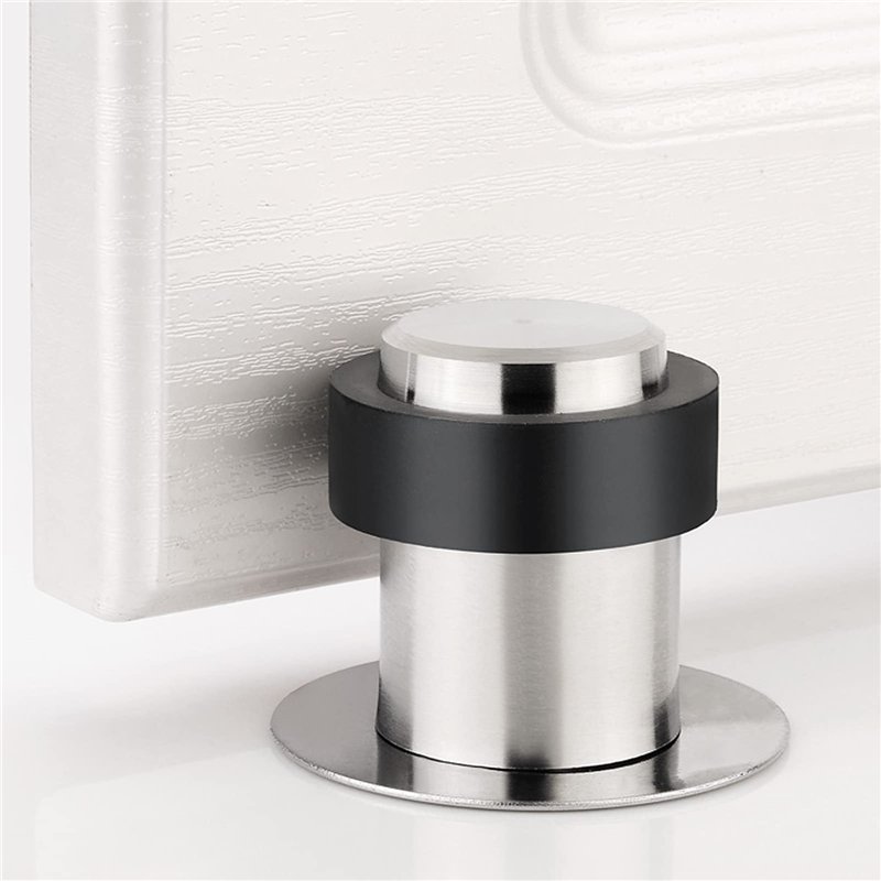 Image secondaire de TEESIN 2pcs Butée de Porte Ronde en Acier Inoxydable Ø 32 mm, Butoir de Porte Sol, Entretoise pour Fixation au Sol, Installer au