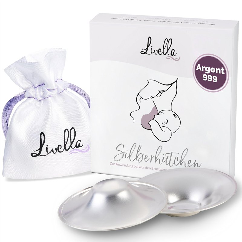Livella | Coupelles d’allaitement en argent 999 | Fabriquées en Allemagne | Soulagement pour mamelons douloureux | Favorisent la