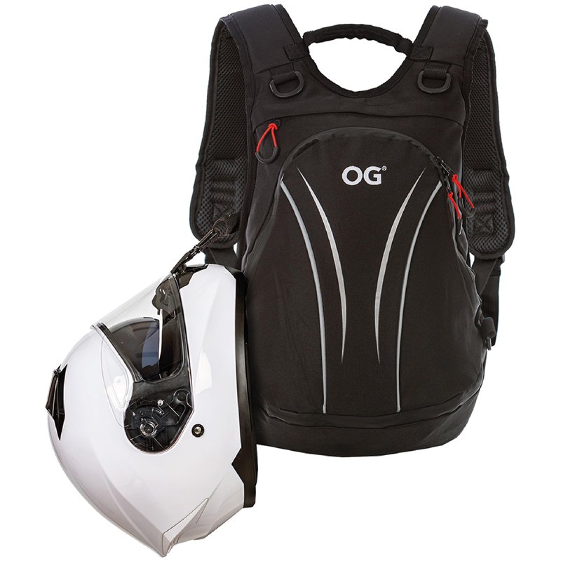 OG Original Roadrunner Sac à Dos Moto Étanche Noir Léger 20L, Sacoche Porte-Casque Motard, Sangle Casque, Vélo, Anti-vol, Portab