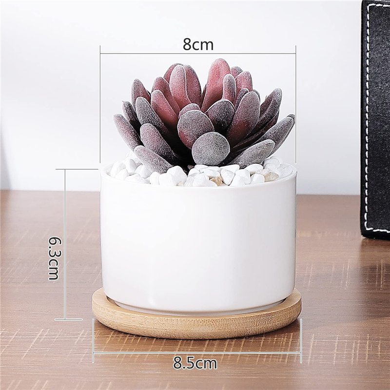 Image secondaire de Fippy 6 pièces Petit Pot de Fleurs en Céramique Blanc Pot Succulentes Pot en Plantes Céramique Parfait pour Le Décor de Balcon d