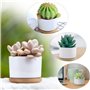 Fippy 6 pièces Petit Pot de Fleurs en Céramique Blanc Pot Succulentes Pot en Plantes Céramique Parfait pour Le Décor de Balcon d