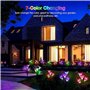 SOLARBABY lampes solaires de d'extérieur jardin, couleurs changeantes avec 16 fleurs de lys solaires plus grandes,IP65 étanche L