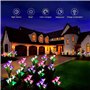 SOLARBABY lampes solaires de d'extérieur jardin, couleurs changeantes avec 16 fleurs de lys solaires plus grandes,IP65 étanche L