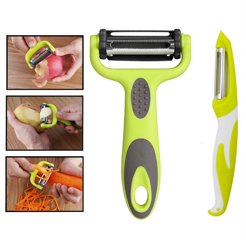 Senven® Éplucheur 3 en 1 – multifonction pour éplucher les pommes de terre, les carottes et divers légumes et fruits, convient parfaitement à votre cuisine