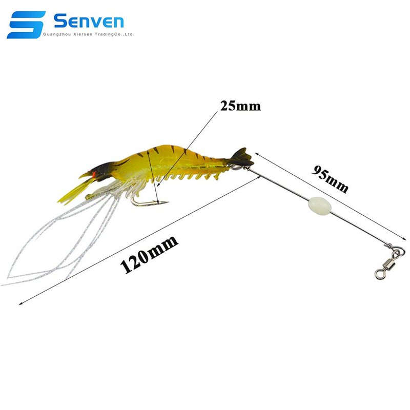 Image secondaire de Senven Les appâts artificiels pour crevettes, leurres de pêche, leurres de pêche formant une crevette bionique lumineuse