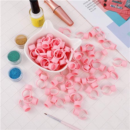 PIQIUQIU Lot de 100 bagues de tatouage professionnelles - Support de pigment - Support pour encre de tatouage - Pour tatouage mi