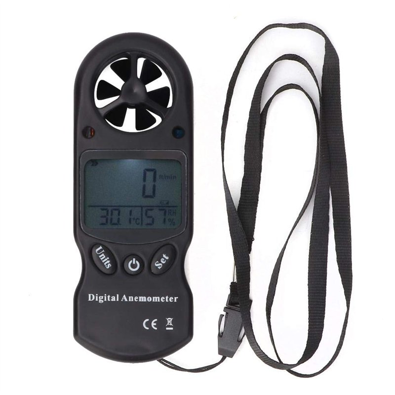 Image secondaire de Anémomètre numérique 3 en 1 avec écran LCD et mesure de la température et de l'humidité KT300