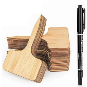 LATERN 50Pcs Étiquettes de Plantes en Bambou avec Un Stylo Marqueur