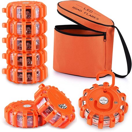 Tobfit Éclairage routier LED Gyrophare Balise De Signalisation lumineuse LED Lampe d'Avertissement Clignotant Eclairage d'urgenc