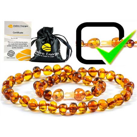 Collier Ambre (Unisex) - veritable Ambre Baltique 33cm.